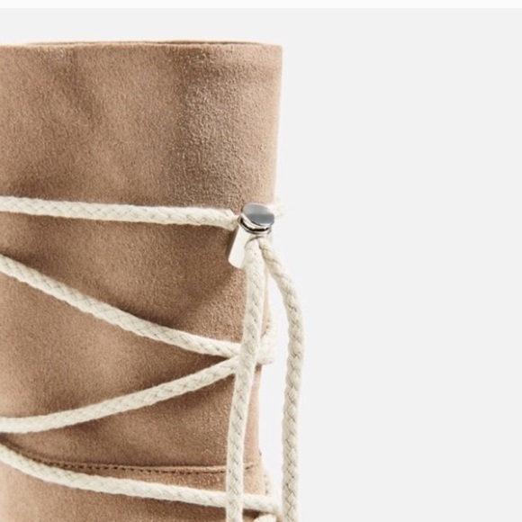 ZARA SPLIT SUEDE LACE UP BOOTS BRAND NEW WITH TAGS US 8 EUR 39 - Picture 6 of 6